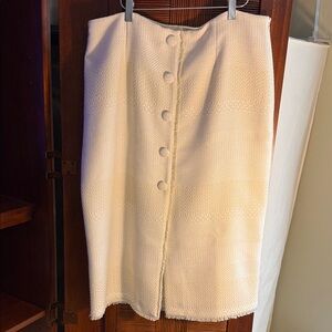 ANTONIO MELANI Cream Textured Pencil Skirt NWT